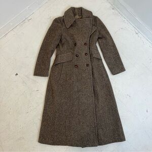 Brown Double-Breasted Wool Coat